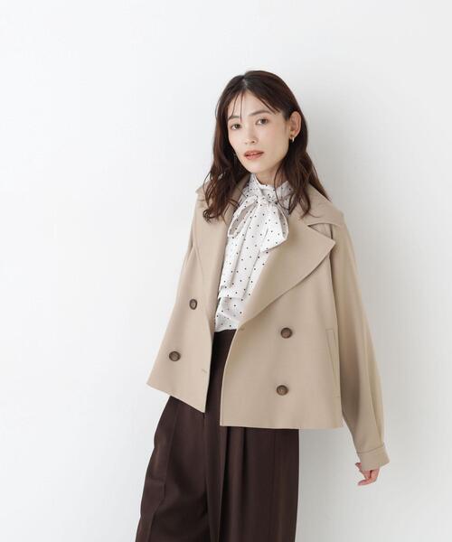 NATURAL BEAUTY BASIC(ナチュラルビューティーベーシック)の「<ちょうど、いい服>「おはよう」から「おつかれさま」まで。 毎日ハーフトレンチ(トレンチコート・レディース・ネイビー/ブラウン/ベージュ・SMALL/MEDIUM/LARGE)」の16枚目の写真