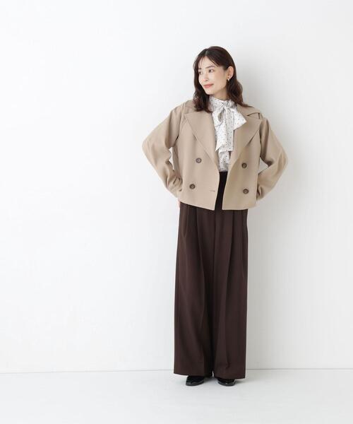 NATURAL BEAUTY BASIC(ナチュラルビューティーベーシック)の「<ちょうど、いい服>「おはよう」から「おつかれさま」まで。 毎日ハーフトレンチ(トレンチコート・レディース・ネイビー/ブラウン/ベージュ・SMALL/MEDIUM/LARGE)」の17枚目の写真