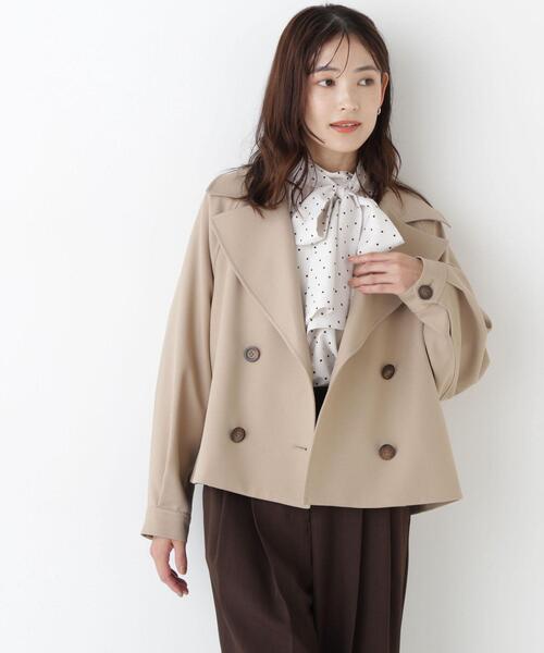 NATURAL BEAUTY BASIC(ナチュラルビューティーベーシック)の「<ちょうど、いい服>「おはよう」から「おつかれさま」まで。 毎日ハーフトレンチ(トレンチコート・レディース・ネイビー/ブラウン/ベージュ・SMALL/MEDIUM/LARGE)」の18枚目の写真