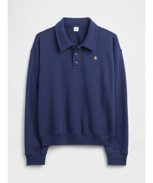 GAP(ギャップ)の「リラックスフィット クロップド ポロ スウェットシャツ(スウェット・レディース・ブルー/ホワイト・XXS/XL/L/M/S/XS)」の9枚目の写真