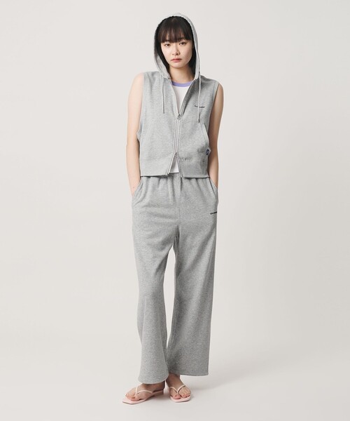 NICE WEATHER(ナイスウェザー)の「<NICE WEATHER>ウィメンズ スリーブレス フーディ(その他トップス・レディース・ライトグレー/ブラック・FREE)」の4枚目の写真