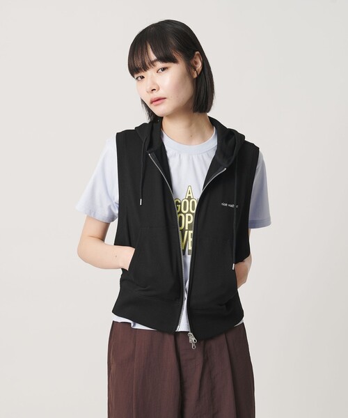 NICE WEATHER(ナイスウェザー)の「<NICE WEATHER>ウィメンズ スリーブレス フーディ(その他トップス・レディース・ライトグレー/ブラック・FREE)」の6枚目の写真