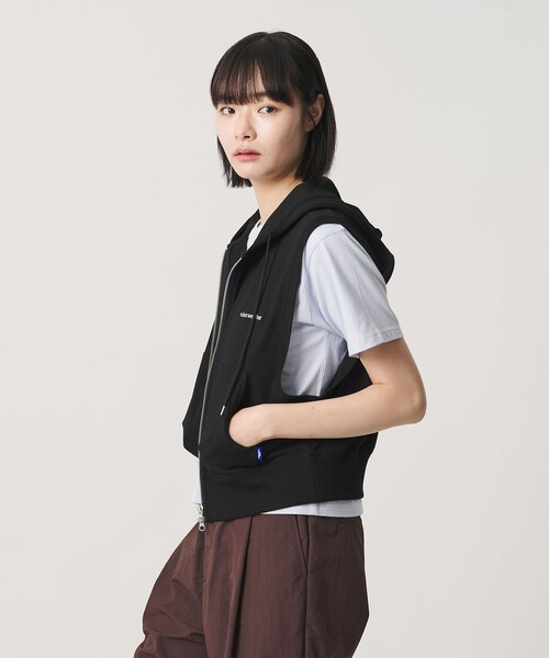 NICE WEATHER(ナイスウェザー)の「<NICE WEATHER>ウィメンズ スリーブレス フーディ(その他トップス・レディース・ライトグレー/ブラック・FREE)」の7枚目の写真