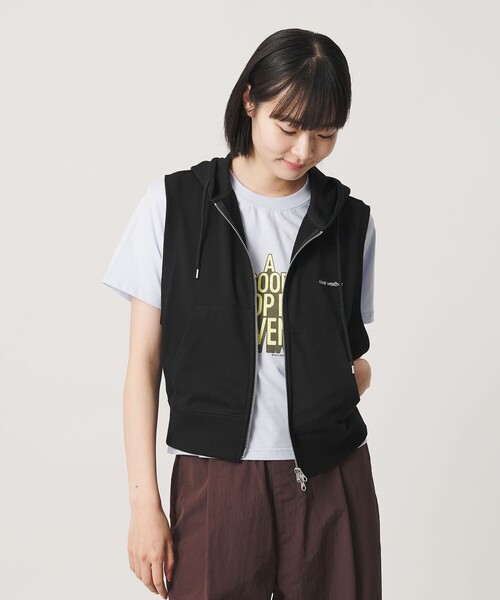 NICE WEATHER(ナイスウェザー)の「<NICE WEATHER>ウィメンズ スリーブレス フーディ(その他トップス・レディース・ライトグレー/ブラック・FREE)」の8枚目の写真