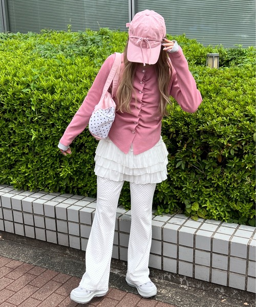 WC(ダブル シー)の「《ゆるカジュアル◎》アソートパターンフレアパンツ(その他パンツ・レディース・ドット/ホワイト/チャコールグレー・FREE)」の12枚目の写真
