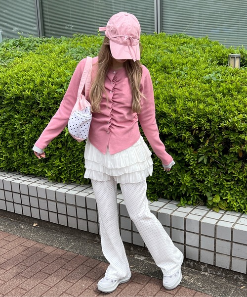 WC(ダブル シー)の「《ゆるカジュアル◎》アソートパターンフレアパンツ(その他パンツ・レディース・ドット/ホワイト/チャコールグレー・FREE)」の13枚目の写真