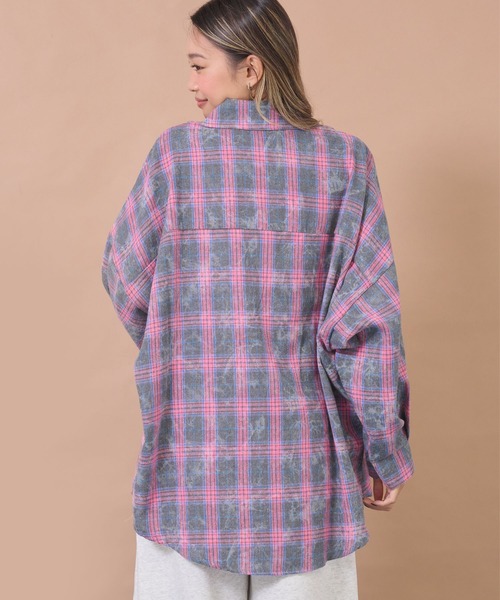 anap mimpi(アナップミンピ)の「ウォッシュ加工チェックネルシャツ(シャツ/ブラウス・レディース・ネイビー/ピンク/ブルー・F)」の20枚目の写真