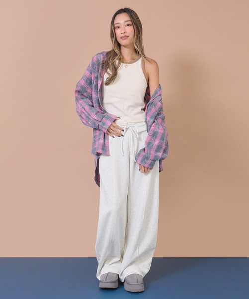 anap mimpi(アナップミンピ)の「ウォッシュ加工チェックネルシャツ(シャツ/ブラウス・レディース・ネイビー/ピンク/ブルー・F)」の21枚目の写真