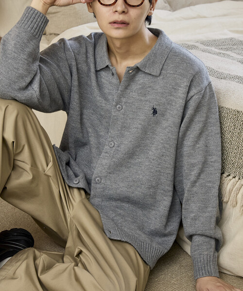 U.S. POLO ASSN.（ユーエスポロアッスン）の「U.S. POLO ASSN. × PUBLUX/ユーエスポロアッスン 別注 ワンポイント刺繍 ポロニットカーディガン　限定展開（カーディガン/ボレロ・メンズ・チャコールグレー/ブラック/ネイビー/グレー・LARGE/MEDIUM/SMALL）」の22枚目の写真