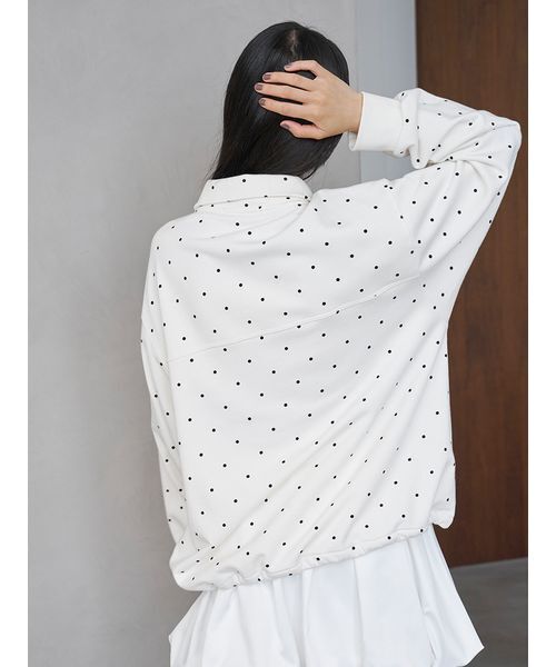 SNIDEL(スナイデル)の「【sndロゴ】ハーフジップカットプルオーバー(Tシャツ/カットソー・レディース・ドット/ライトピンク/グレー・F)」の9枚目の写真