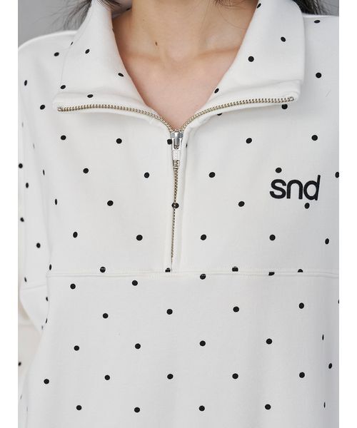SNIDEL(スナイデル)の「【sndロゴ】ハーフジップカットプルオーバー(Tシャツ/カットソー・レディース・ドット/ライトピンク/グレー・F)」の11枚目の写真