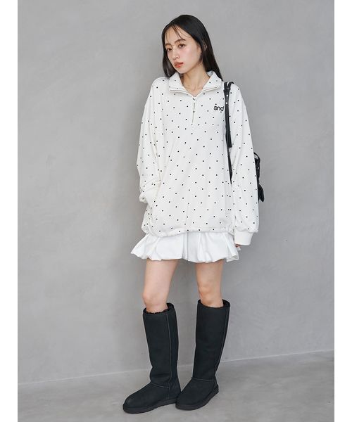 SNIDEL(スナイデル)の「【sndロゴ】ハーフジップカットプルオーバー(Tシャツ/カットソー・レディース・ドット/ライトピンク/グレー・F)」の15枚目の写真