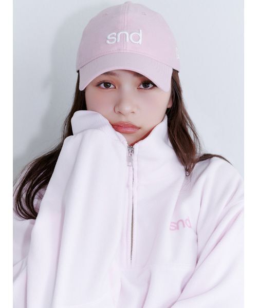 SNIDEL(スナイデル)の「【sndロゴ】ハーフジップカットプルオーバー(Tシャツ/カットソー・レディース・ドット/ライトピンク/グレー・F)」の7枚目の写真