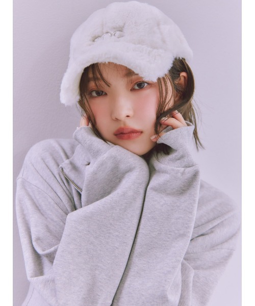 SNIDEL(スナイデル)の「【sndロゴ】ハーフジップカットプルオーバー(Tシャツ/カットソー・レディース・ドット/ライトピンク/グレー・F)」の5枚目の写真