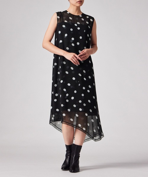 Paul Smith(ポールスミス)の「ウィメンズ "Shadow Polka" ノースリーブドレス / 265311 739D(ワンピース・レディース・ブラック・40)」の1枚目の写真