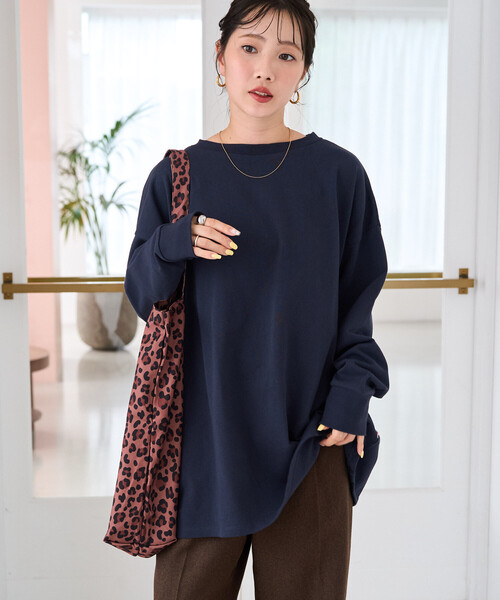 FREAK'S STORE(フリークスストア)の「限定展開 USAコットン ビッグ シルエット ロングスリーブ Tシャツ(Tシャツ/カットソー・レディース・ナチュラル/ダークブラウン/ブラック/ワイン・フリ-)」の7枚目の写真