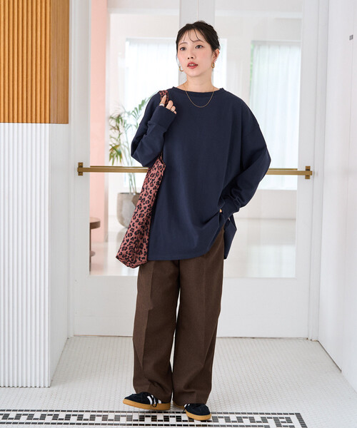 FREAK'S STORE(フリークスストア)の「限定展開 USAコットン ビッグ シルエット ロングスリーブ Tシャツ(Tシャツ/カットソー・レディース・ナチュラル/ダークブラウン/ブラック/ワイン・フリ-)」の10枚目の写真