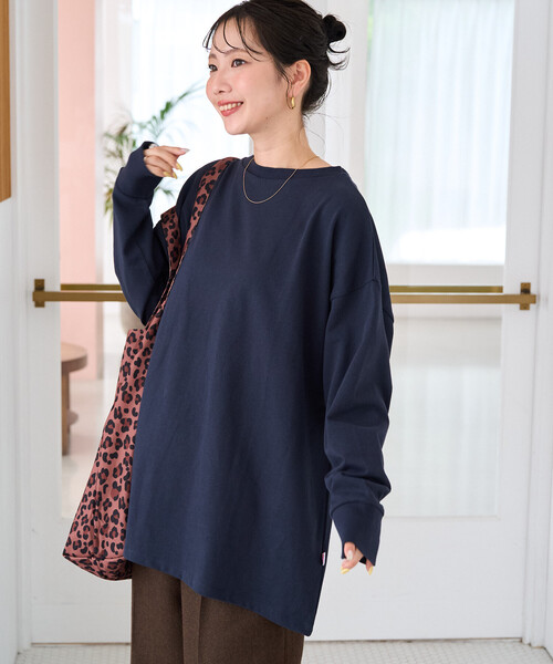 FREAK'S STORE(フリークスストア)の「限定展開 USAコットン ビッグ シルエット ロングスリーブ Tシャツ(Tシャツ/カットソー・レディース・ナチュラル/ダークブラウン/ブラック/ワイン・フリ-)」の11枚目の写真