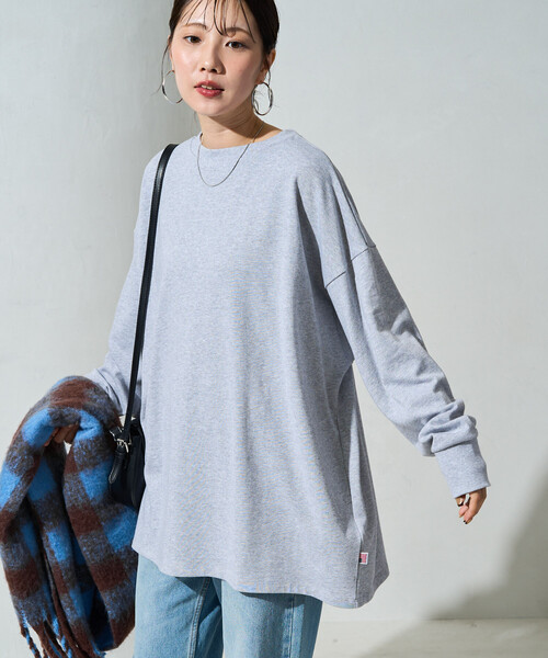 FREAK'S STORE(フリークスストア)の「限定展開 USAコットン ビッグ シルエット ロングスリーブ Tシャツ(Tシャツ/カットソー・レディース・ナチュラル/ダークブラウン/ブラック/ワイン・フリ-)」の14枚目の写真