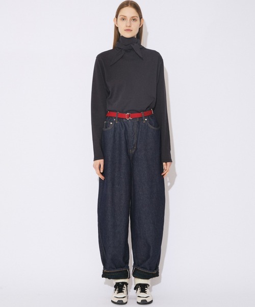 beautiful people（ビューティフルピープル）の「selvedge obsession left hand twill denim bow pants（デニムパンツ・レディース・インディゴブルー・34/36/38）」の4枚目の写真