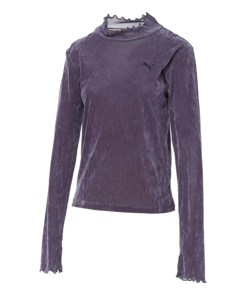 PUMA（プーマ）の「プーマ PUMA VELOUR MESH LS TEE（Tシャツ/カットソー・レディース・ホワイト/ブラック/パープル・M/L/XL）」の3枚目の写真