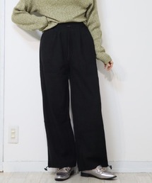 2WAYシルエットでハイブリッド!裾スピンドル付きコールテンデザインロングパンツ