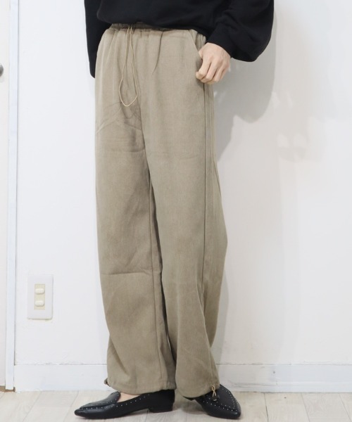 DISKEEN SURE(ディスキーンシュアー)の「2WAYシルエットでハイブリッド!裾スピンドル付きコールテンデザインロングパンツ(その他パンツ・レディース・チャコール/モカ/ブラック/ホワイト/ブラウン・FREE)」の5枚目の写真