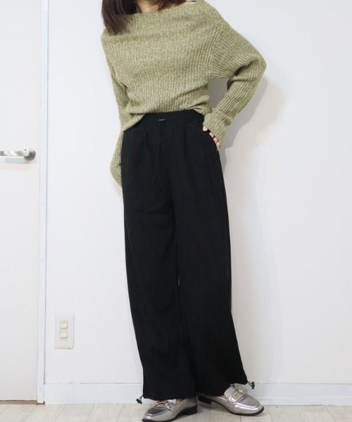 DISKEEN SURE(ディスキーンシュアー)の「2WAYシルエットでハイブリッド!裾スピンドル付きコールテンデザインロングパンツ(その他パンツ・レディース・チャコール/モカ/ブラック/ホワイト/ブラウン・FREE)」の6枚目の写真