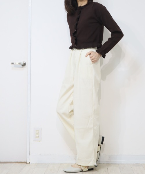DISKEEN SURE(ディスキーンシュアー)の「2WAYシルエットでハイブリッド!裾スピンドル付きコールテンデザインロングパンツ(その他パンツ・レディース・チャコール/モカ/ブラック/ホワイト/ブラウン・FREE)」の18枚目の写真