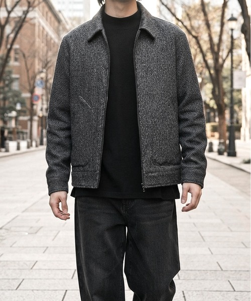 JOHNNY WOLF(ジョニーウルフ)の「WINSTON ウールタッチ ルーズ ツイード ブルゾン(ブルゾン・メンズ・ブラック/ブラウン/グレー・M/L/XL)」の6枚目の写真