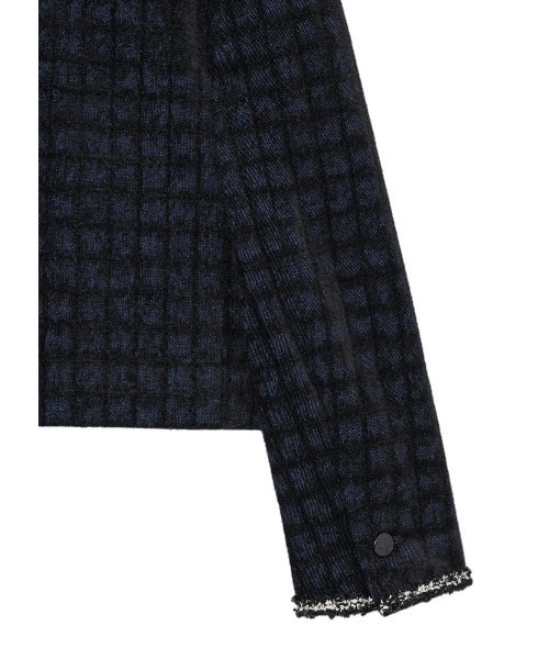 Guess（ゲス）の「WOMENS Tweed Jacket（ノーカラージャケット・レディース・ダークブルー・X-SMALL/SMALL/MEDIUM）」の4枚目の写真