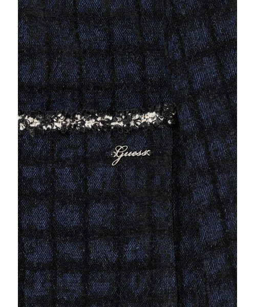 Guess（ゲス）の「WOMENS Tweed Jacket（ノーカラージャケット・レディース・ダークブルー・X-SMALL/SMALL/MEDIUM）」の6枚目の写真