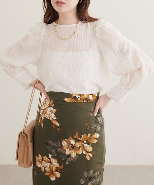 natural couture(ナチュラルクチュール)の「アソートパワショルブラウス(シャツ/ブラウス・レディース・ブラウン系その他/ブラウン/ブラック/オフホワイト/サックスブルー・FREE)」の1枚目の写真