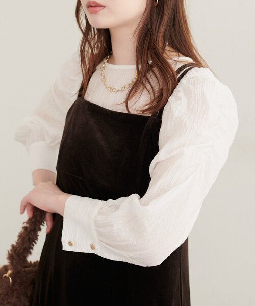 natural couture(ナチュラルクチュール)の「アソートパワショルブラウス(シャツ/ブラウス・レディース・ブラウン系その他/ブラウン/ブラック/オフホワイト/サックスブルー・FREE)」の9枚目の写真