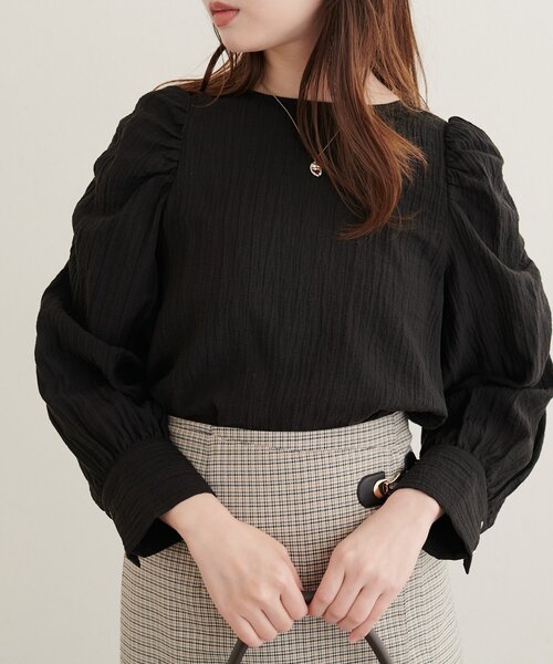 natural couture(ナチュラルクチュール)の「アソートパワショルブラウス(シャツ/ブラウス・レディース・ブラウン系その他/ブラウン/ブラック/オフホワイト/サックスブルー・FREE)」の13枚目の写真