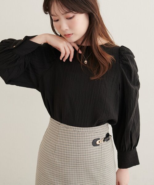 natural couture(ナチュラルクチュール)の「アソートパワショルブラウス(シャツ/ブラウス・レディース・ブラウン系その他/ブラウン/ブラック/オフホワイト/サックスブルー・FREE)」の14枚目の写真