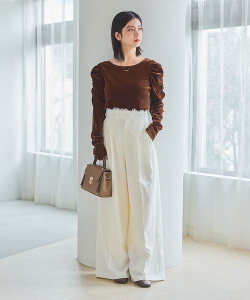 mysty woman（ミスティウーマン）の「ウエストレース2タックパンツ 1095939（スラックス・レディース・チャコールグレー/オフホワイト/ブラック・FREE）」の8枚目の写真