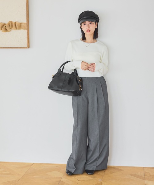 mysty woman（ミスティウーマン）の「ウエストレース2タックパンツ 1095939（スラックス・レディース・チャコールグレー/オフホワイト/ブラック・FREE）」の11枚目の写真