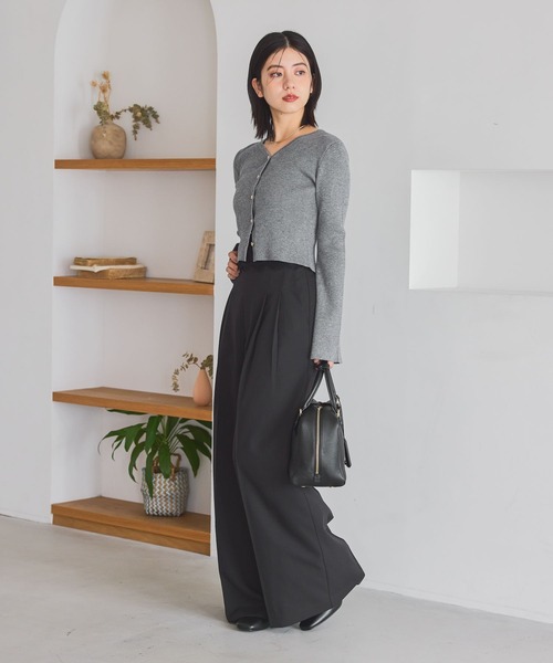 mysty woman（ミスティウーマン）の「ウエストレース2タックパンツ 1095939（スラックス・レディース・チャコールグレー/オフホワイト/ブラック・FREE）」の13枚目の写真