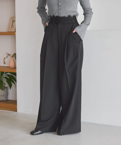 mysty woman（ミスティウーマン）の「ウエストレース2タックパンツ 1095939（スラックス・レディース・チャコールグレー/オフホワイト/ブラック・FREE）」の14枚目の写真