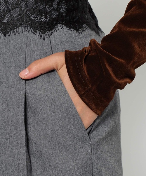 mysty woman（ミスティウーマン）の「ウエストレース2タックパンツ 1095939（スラックス・レディース・チャコールグレー/オフホワイト/ブラック・FREE）」の19枚目の写真