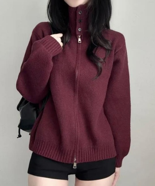 semplice(センプリチェ)の「ショートコート【韓国ファッション】(その他アウター・レディース・オフホワイト/レッド/ブラック/グレー・F)」の4枚目の写真