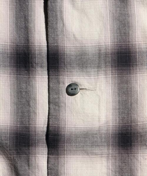 MONKEY TIME（モンキータイム）の「＜monkey time＞ ∴ オンブレチェック ノーカラー クオータースリーブ シャツ◆（シャツ/ブラウス・メンズ・ダークグレー/ネイビー・X-LARGE/MEDIUM/LARGE/SMALL）」の7枚目の写真