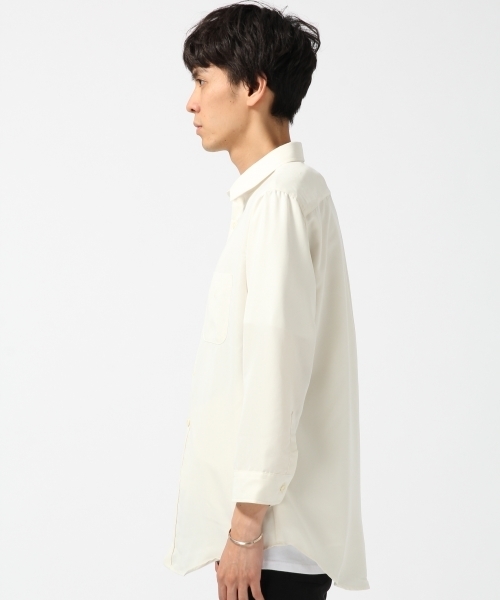 HARE(ハレ)の「モダールシャツ8分袖(HARE)(シャツ/ブラウス・メンズ・グリーン/オフホワイト/ブラック・LARGE/SMALL/MEDIUM)」の6枚目の写真