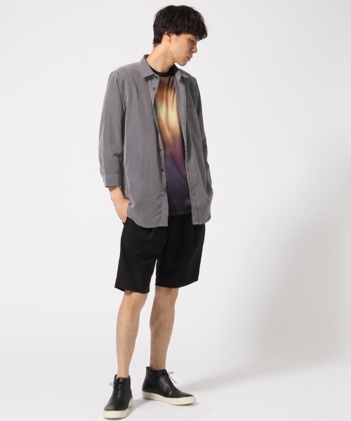 HARE(ハレ)の「モダールシャツ8分袖(HARE)(シャツ/ブラウス・メンズ・グリーン/オフホワイト/ブラック・LARGE/SMALL/MEDIUM)」の17枚目の写真
