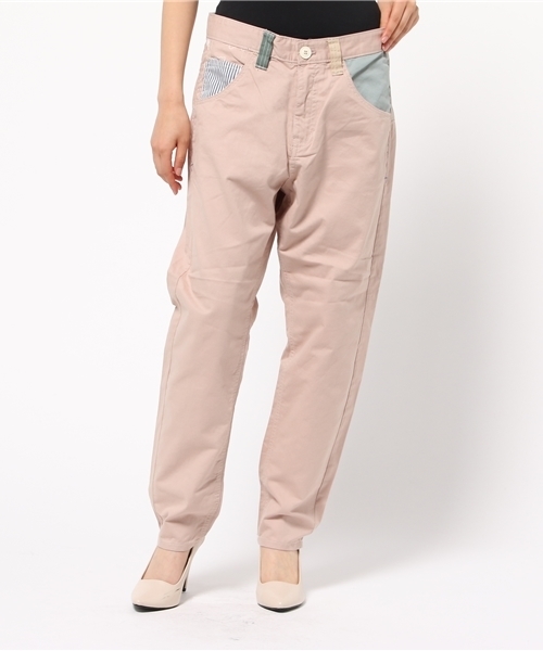 POU DOU DOU(プードゥドゥ)の「コットンサージチューリップと鳥裏プリントパンツ(その他パンツ・レディース・オフホワイト/ミント/インディゴブルー/ピンクベージュ・3/2)」の1枚目の写真