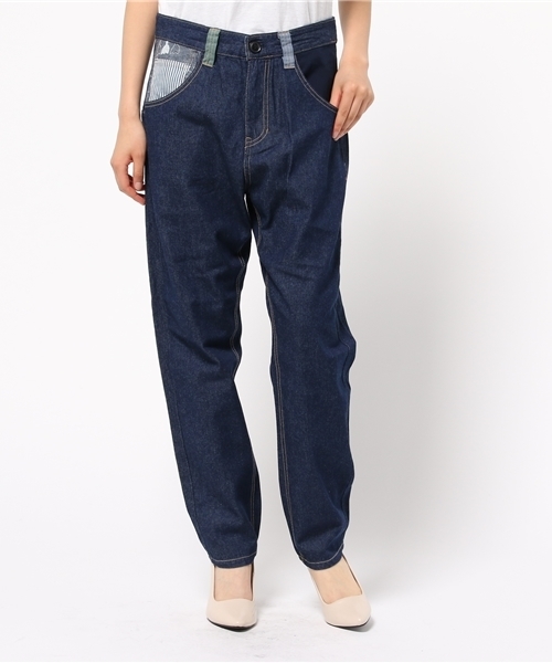 POU DOU DOU(プードゥドゥ)の「コットンサージチューリップと鳥裏プリントパンツ(その他パンツ・レディース・オフホワイト/ミント/インディゴブルー/ピンクベージュ・3/2)」の4枚目の写真