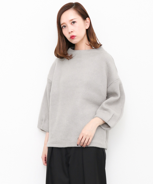 KBF（ケイビーエフ）の「KBF ハイネックソフトカットソー（Tシャツ/カットソー・レディース・ボルドー/チャコールグレー/グレー/イエロー・ONE）」の2枚目の写真