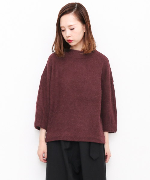 KBF（ケイビーエフ）の「KBF ハイネックソフトカットソー（Tシャツ/カットソー・レディース・ボルドー/チャコールグレー/グレー/イエロー・ONE）」の5枚目の写真