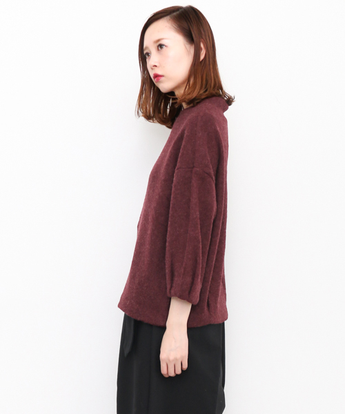 KBF（ケイビーエフ）の「KBF ハイネックソフトカットソー（Tシャツ/カットソー・レディース・ボルドー/チャコールグレー/グレー/イエロー・ONE）」の6枚目の写真